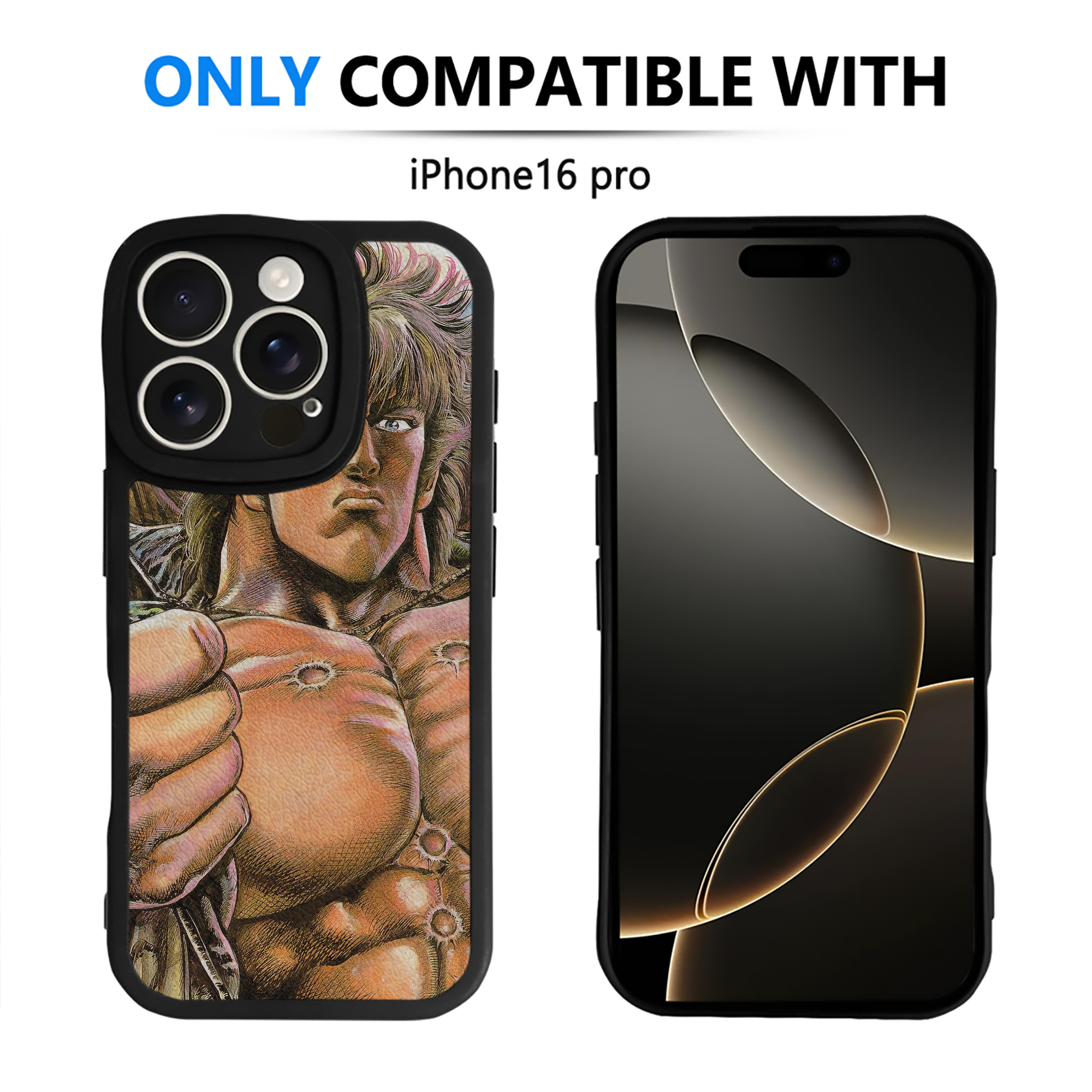 （画像用） 北斗の拳 Fist of the North Star 【iPhone 16シリーズ対応】シリコンスマホケース（レザー調） 材質：シリコン